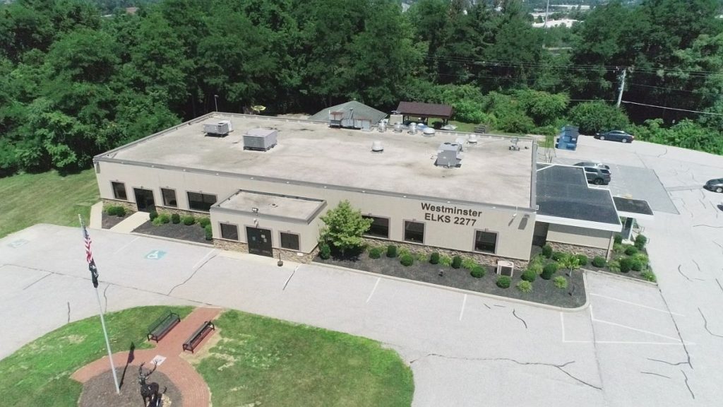 Drone photo of the Elks Lodge in Westminster MD